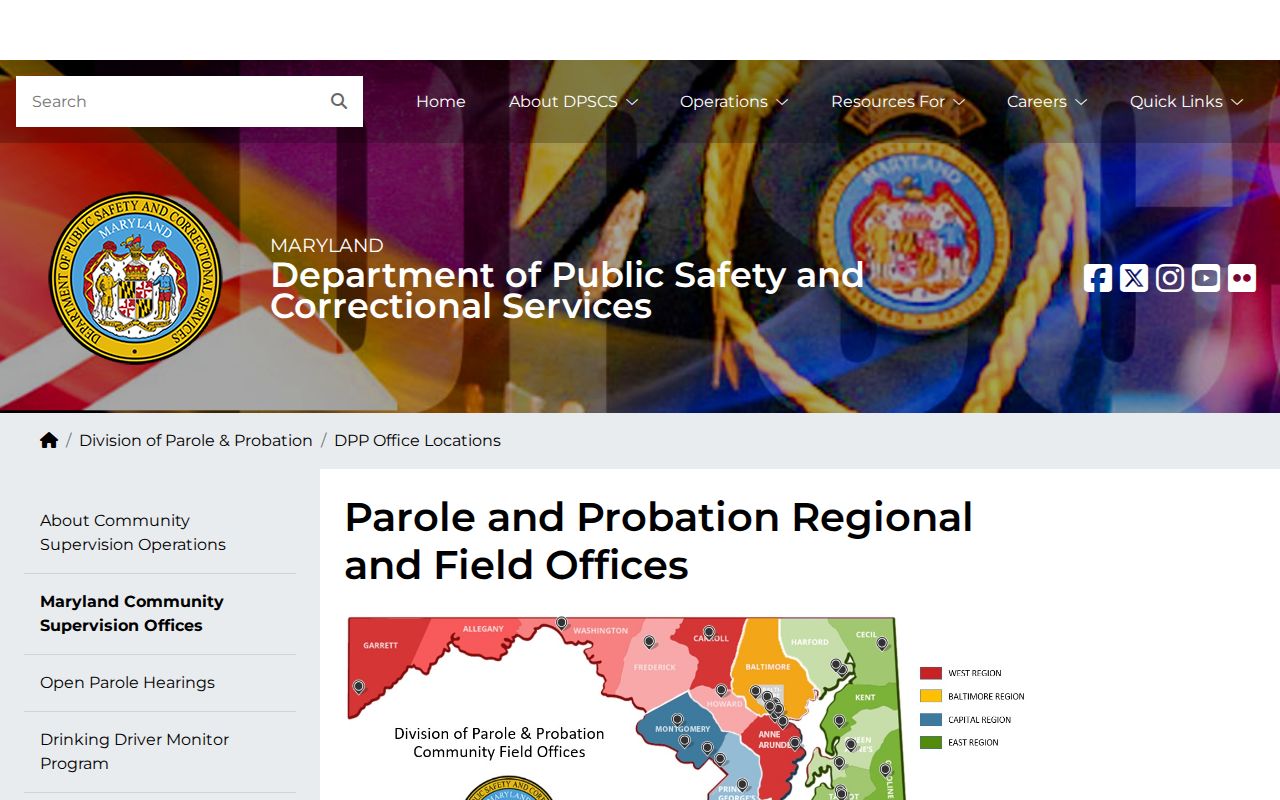 Baltimore County parole and probation office directory