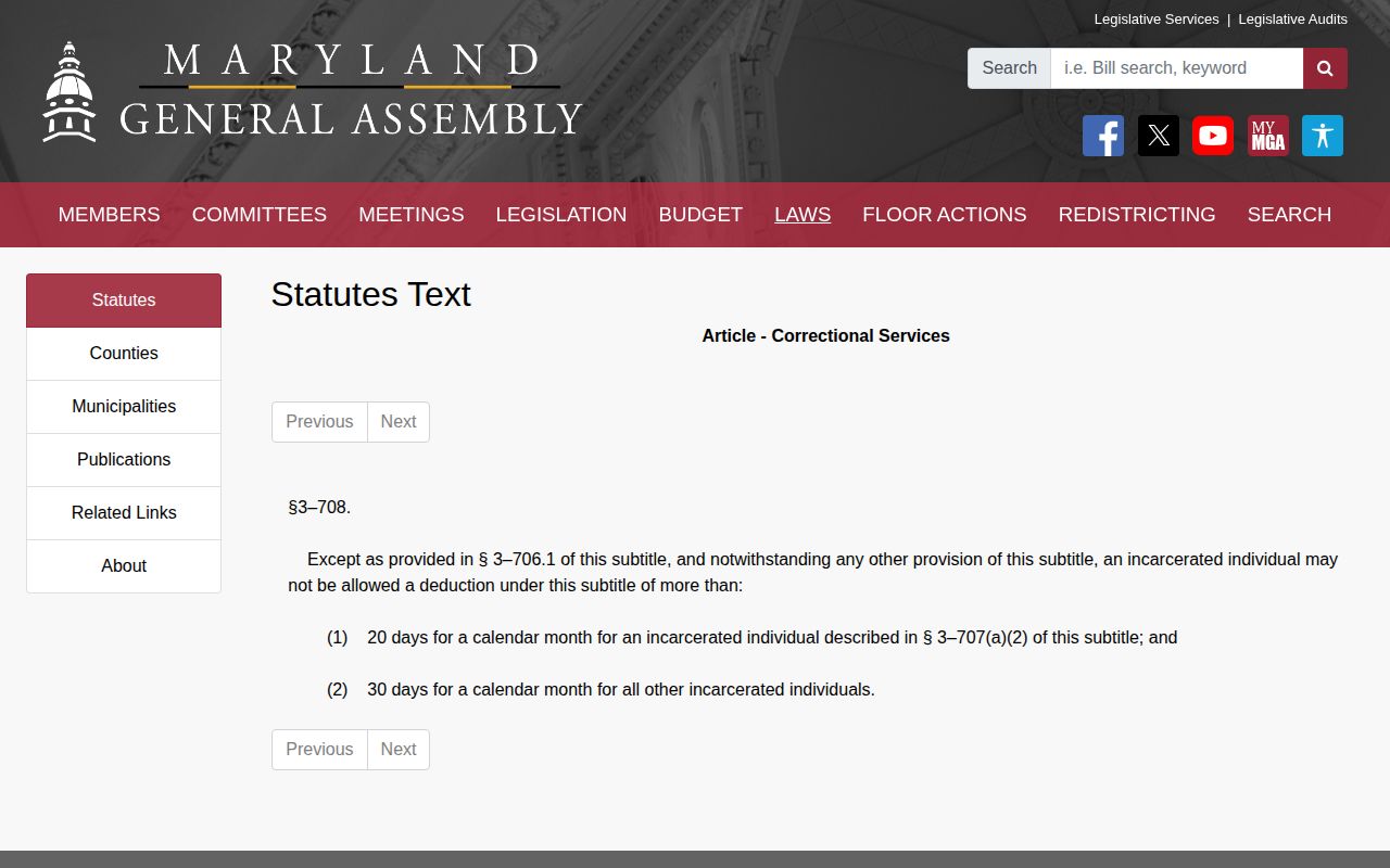 Maryland state credit cap for a Baltimore County projected release date
